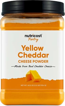Nutricost Pantry Yellow Cheddar Cheese Powder 2.5 Pounds Per Bottle
