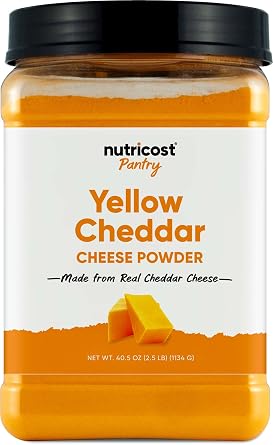 Nutricost Pantry Yellow Cheddar Cheese Powder 2.5 Pounds Per Bottle | Powdered Cheese, Great for Cooking, Baking, Popcorn, and More!