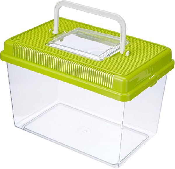 Ferplast Contenitore plastica piccoli animali GEO EXTRA LARGE Vasca acquario 11 L per pesci Terrario tartarughe insetti, Robusta plastica, Fessure di ventilazione, 35,6 x 23,4 x h 22,8 cm Rosso - 4