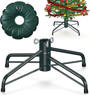 Christmas Tree Stand for 4-6 Ft Artificial Trees, Universal Replacement Christmas Tree Base, Metal Folding Xmas Tree Stand Fits Artificial Tree Under 1.37 Inch Poles