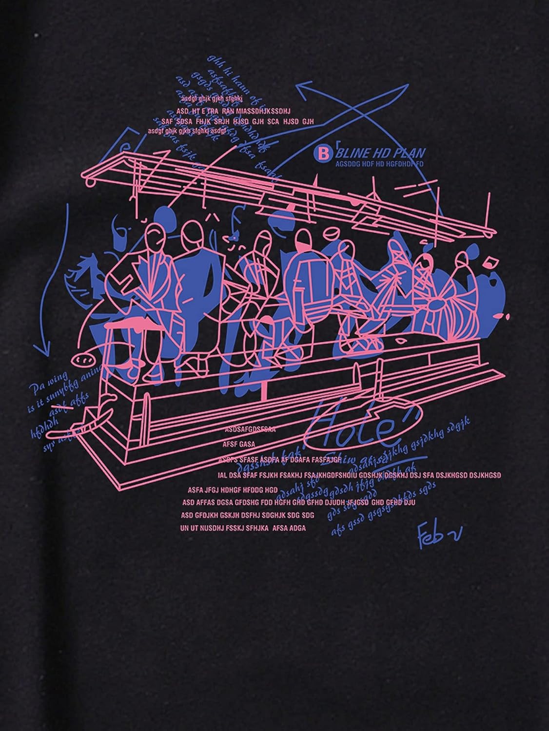 Neeno Men Figure and Slogan Graphic Tee