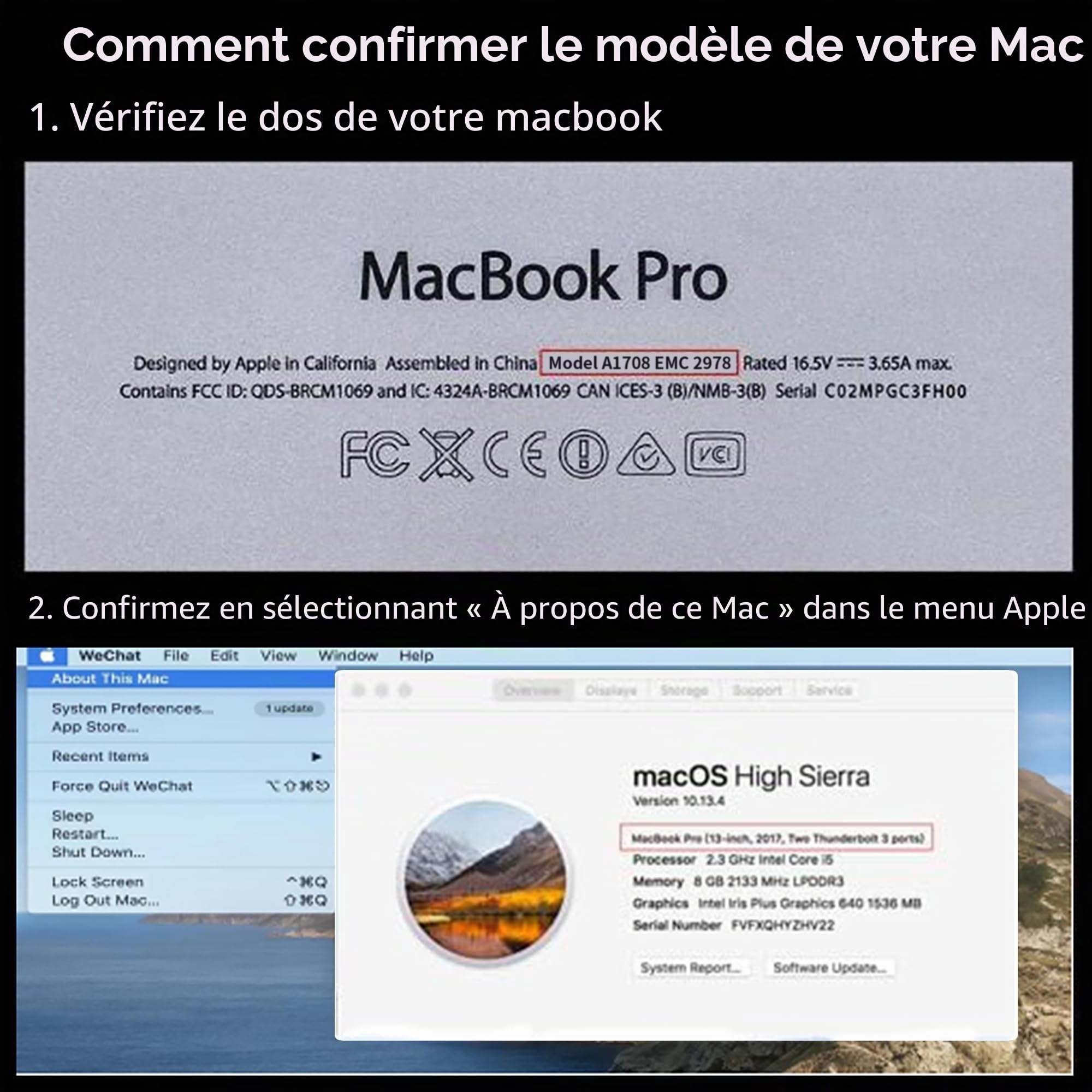 Mac SSD 1To NVMe PCIe Gen3x4 Jusqu'à 2200Mo/s, Disque Dur Interne pour Apple MacBook Pro Retina 13" A1708(2016-2017) EMC 2978/3164 Non-Touch Bar(MacOS Pré-Installé)