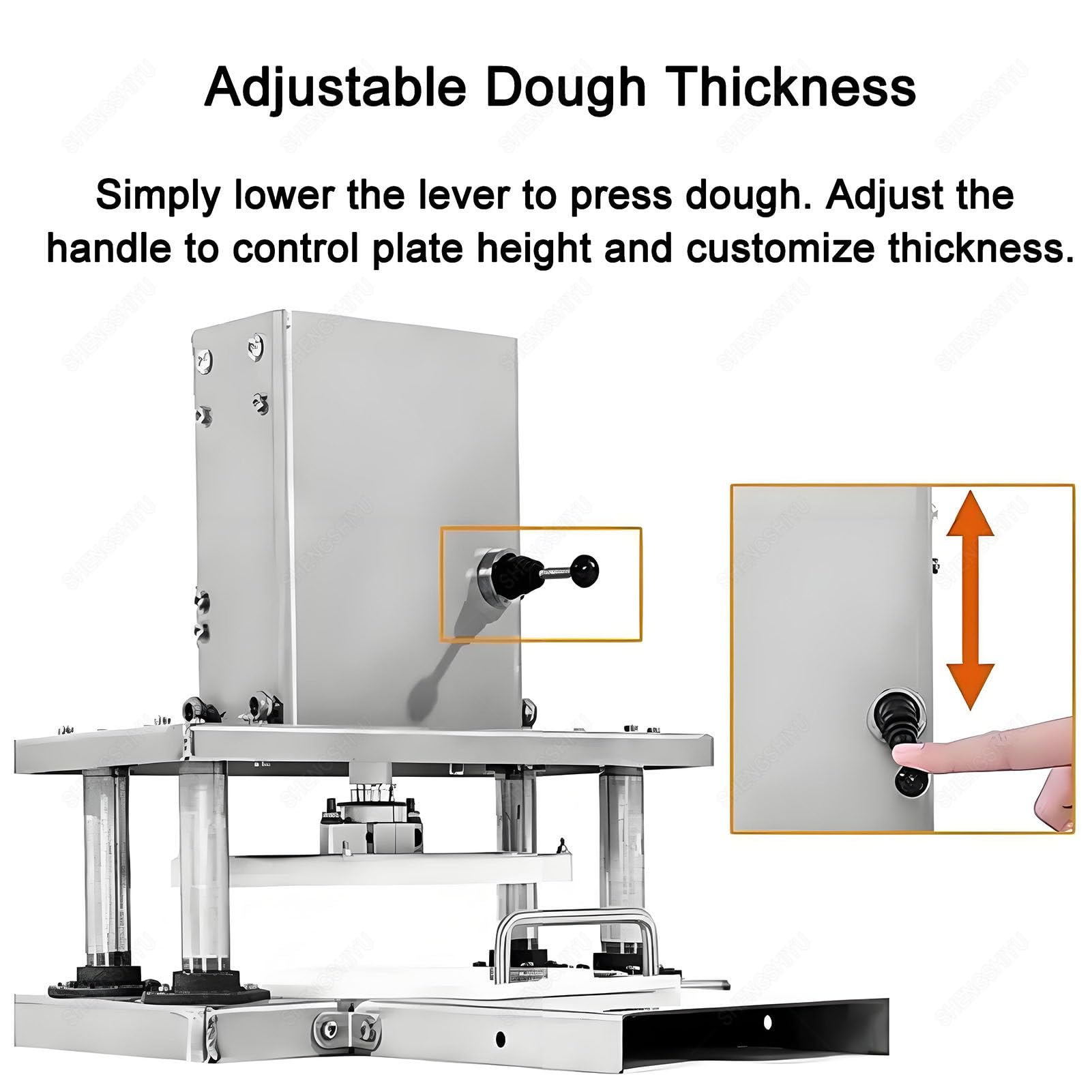 Pressa Elettrica per Pasta per Pizza,Pressa Manuale per Pasticceria per Uso Domestico/Commerciale,Sfogliatrice Pasticceria per Preparare Pizza e Pane,Diametro della Piastra 22cm
