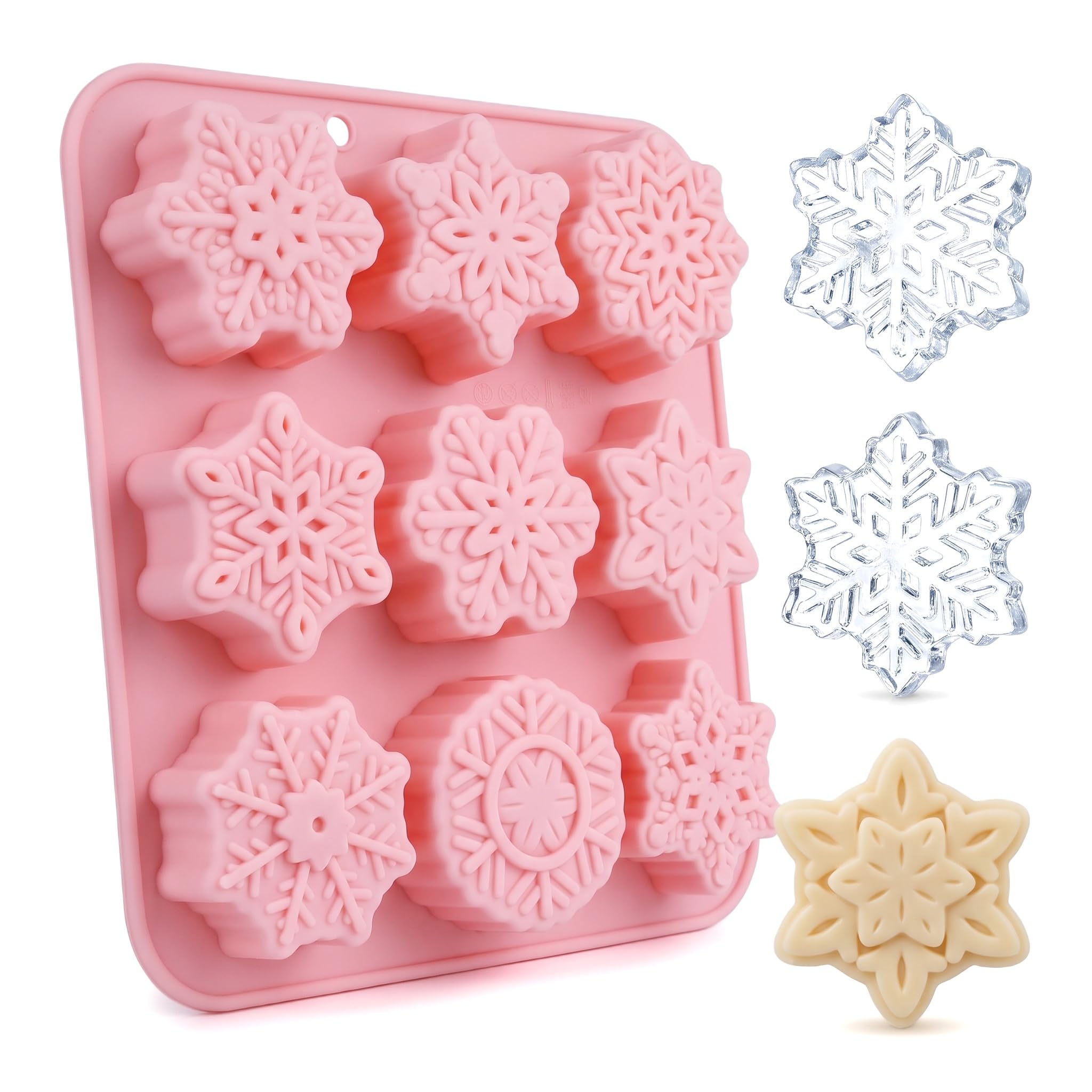 Mitibet Christmas Silicone Mould, 1 Pack Snowflake Ice Cube Tray