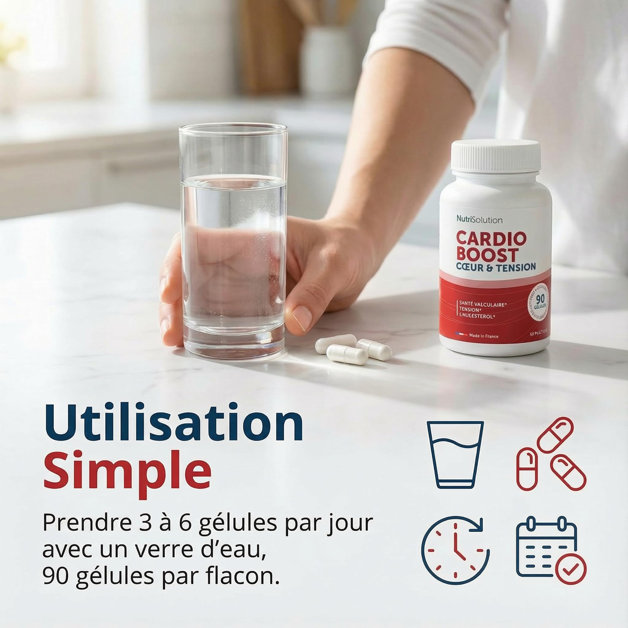Cardio Boost : Formule Naturelle de Soutien Cardiovasculaire - Pour la Circulation, l'Energie et le Bien-Être Cardiaque - 90 gélules - Formulé par des Médecins par NutriSolution (1)