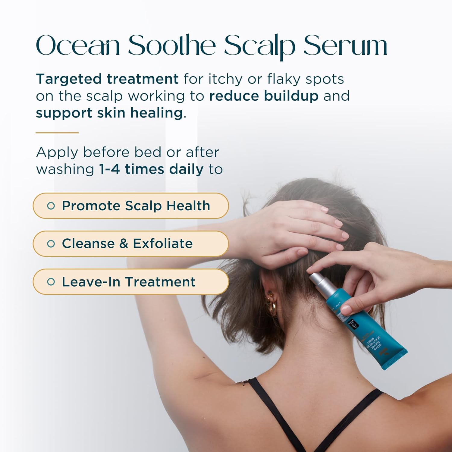 Ocean Soothe Scalp Relief Serum with Highly Concentrated Magnesium Salt for Dry and Flaky Skin, Quick Absorption, All Natural and Fragrance-Free Leave-In Scalp Treatment, 50mL image 2 of 7 B08PXQD9RX