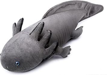 Large 30-Inch Axolotl Plush - Weighted Stuffed Animal, Cute Grey Ambystoma Pillow Toy, Unique Gift Collection for Kids