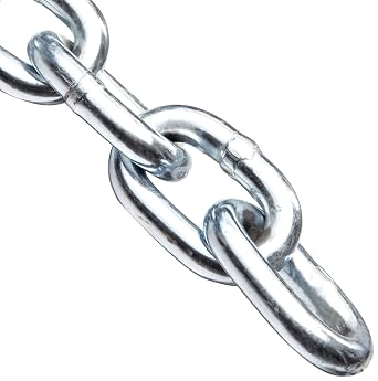Campbell 0722327 System 3 Grade 30 Low Carbon Steel Proof Coil Chain on Reel, Zinc Plated, 3/8" Trade, 0.37" Diameter, 35 Length, 2650 lbs Load Capacity