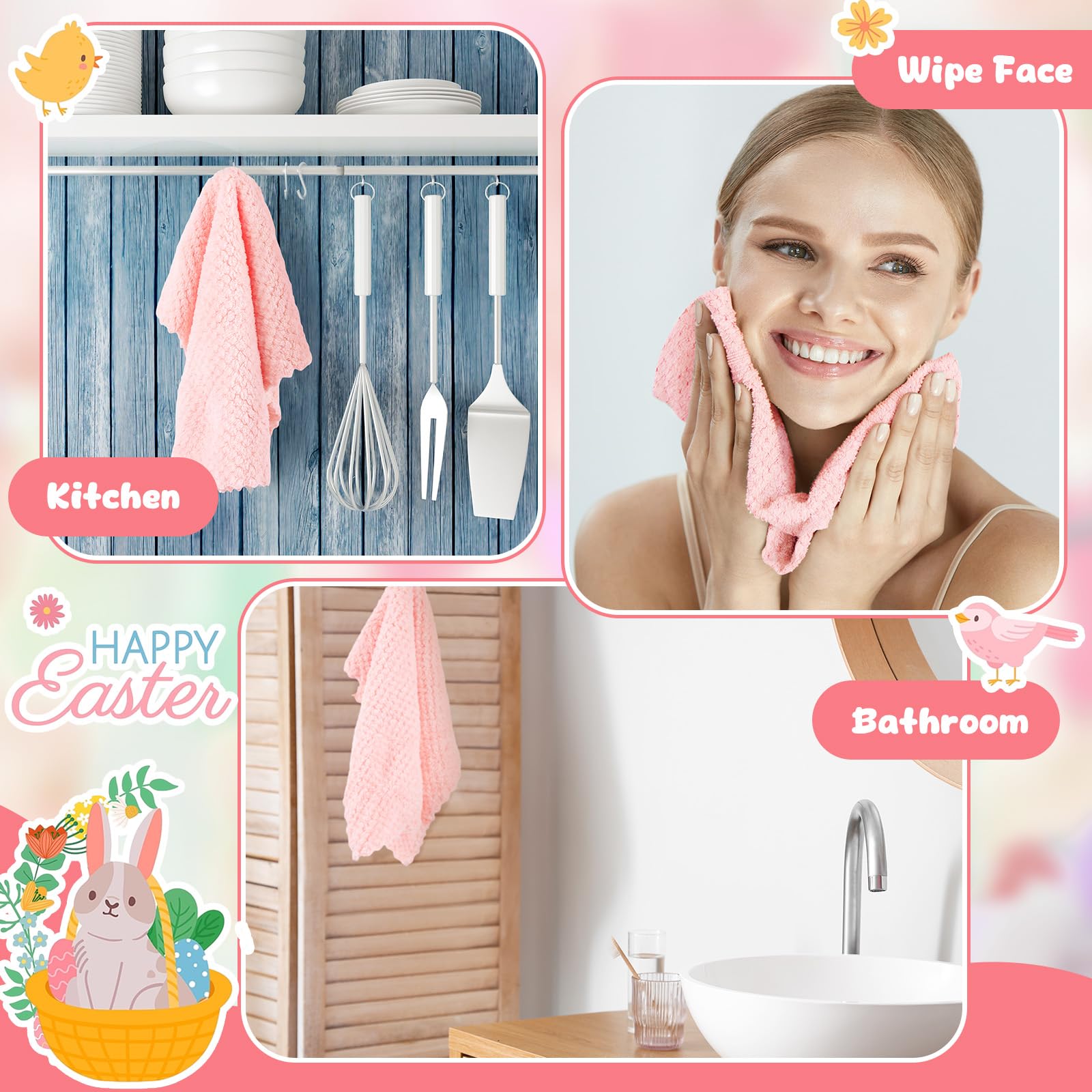Amazon.com: VitalCozy 24 Set Easter Party Favors Bunny Towels