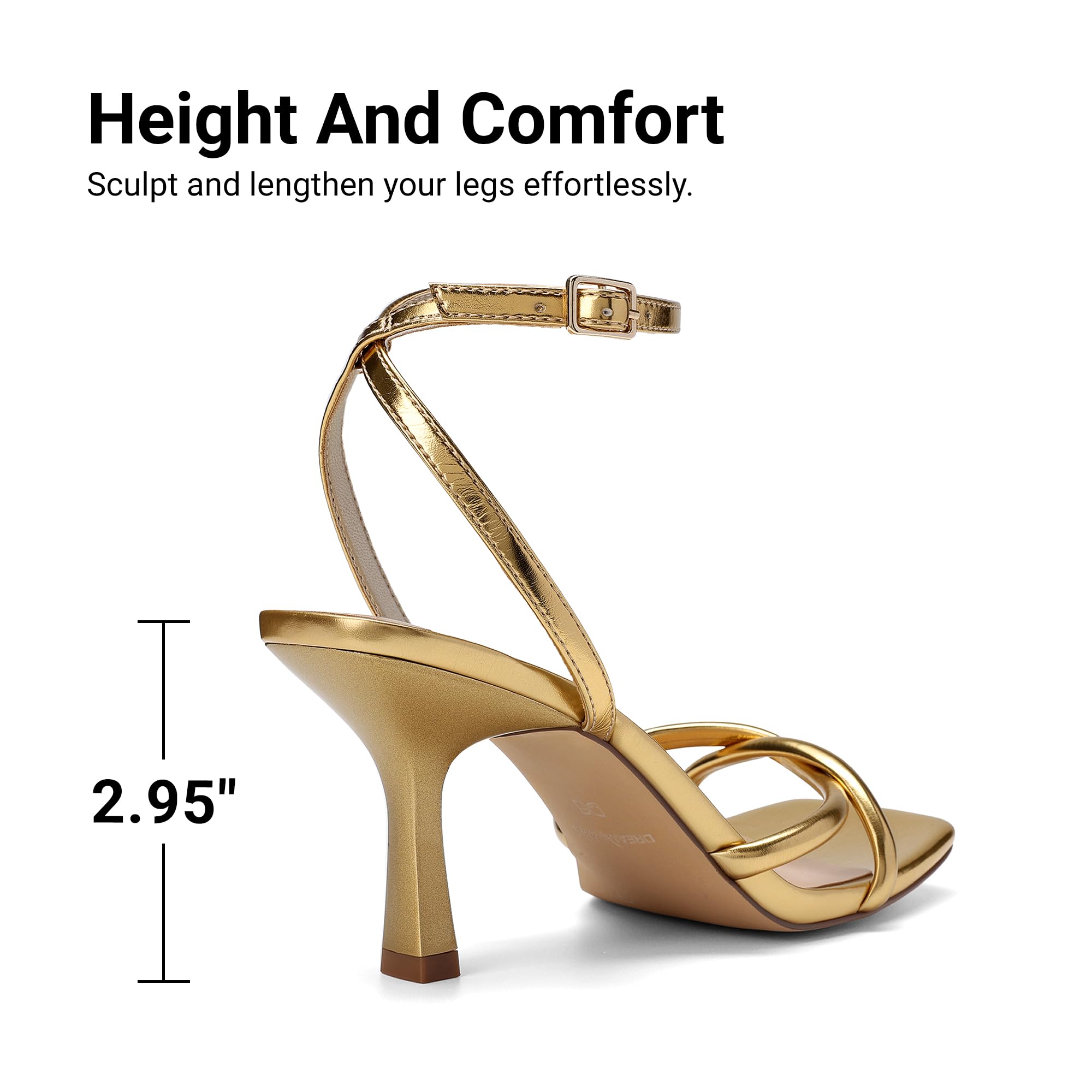 DREAM PAIRS Sandali da donna con tacco basso con punta aperta quadrata, comode scarpe alla caviglia con cinturino per le donne 2026 moda abito da festa Sheos