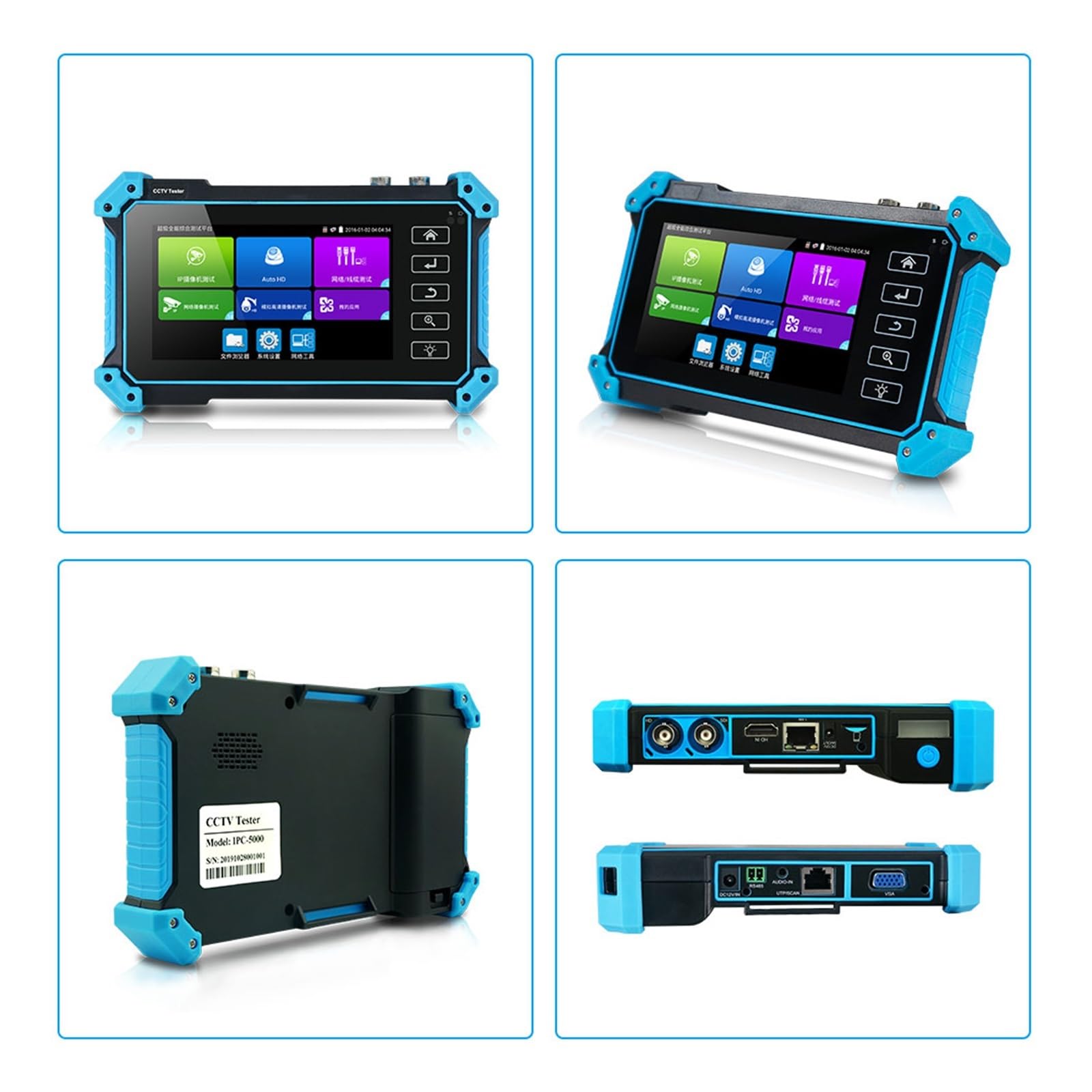 Monitor CCTV, probador Ipc Ipc 5200c Plus Tester Cctv Digital Tester for cables de red Rj45 Lan Cftv Tester for cámaras Vga Monitor Tester for cámaras IP POE (IPC-5100plus)