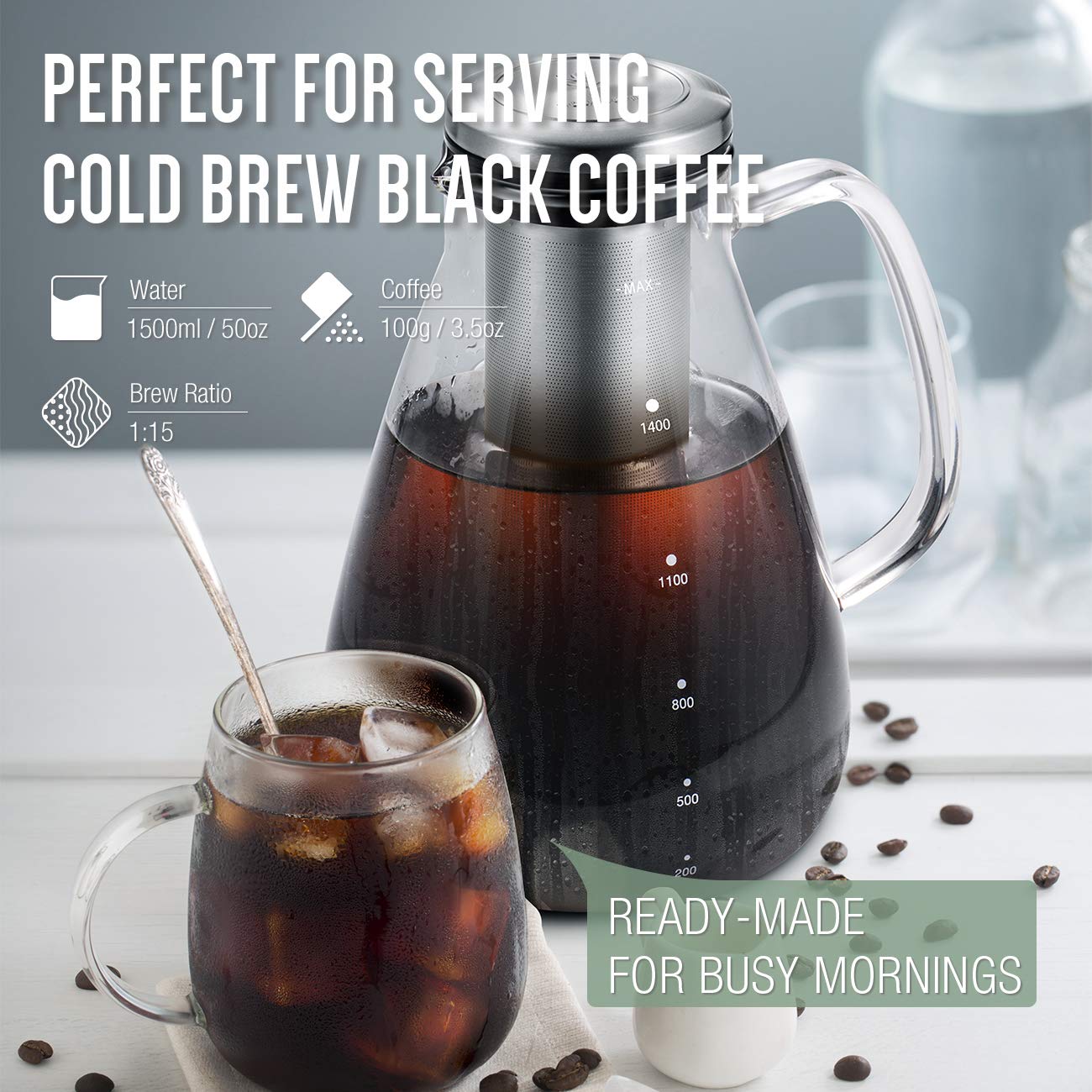 Buy Soulhand Cold Brew Coffee Maker, Airtight Iced Coffee Tea Pitcher