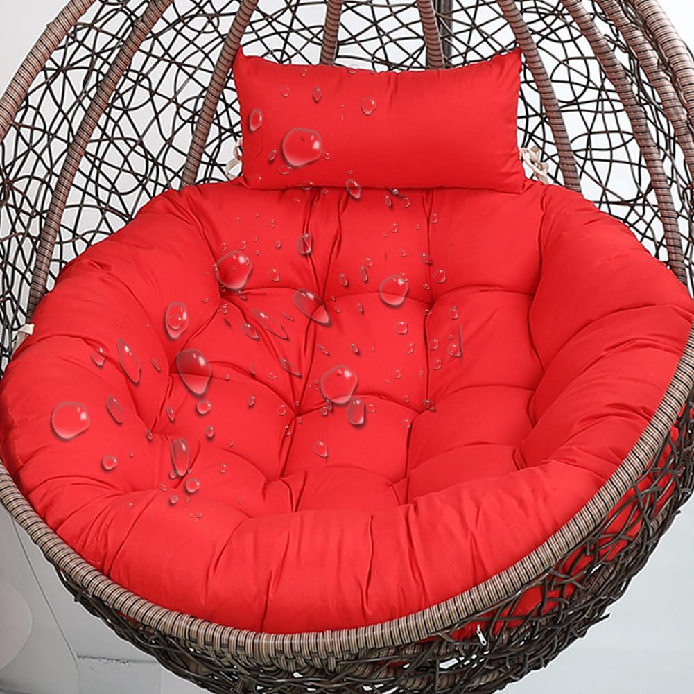 Aocase Generic Soft Durable Egg Chair Cushion Pad Replacement - Thick Hanging Swing Chair Mat with Removable Cover for Outdoor Patio Garden and Indoor Use, Includes Matching Pillow,NO09,90×90cm
