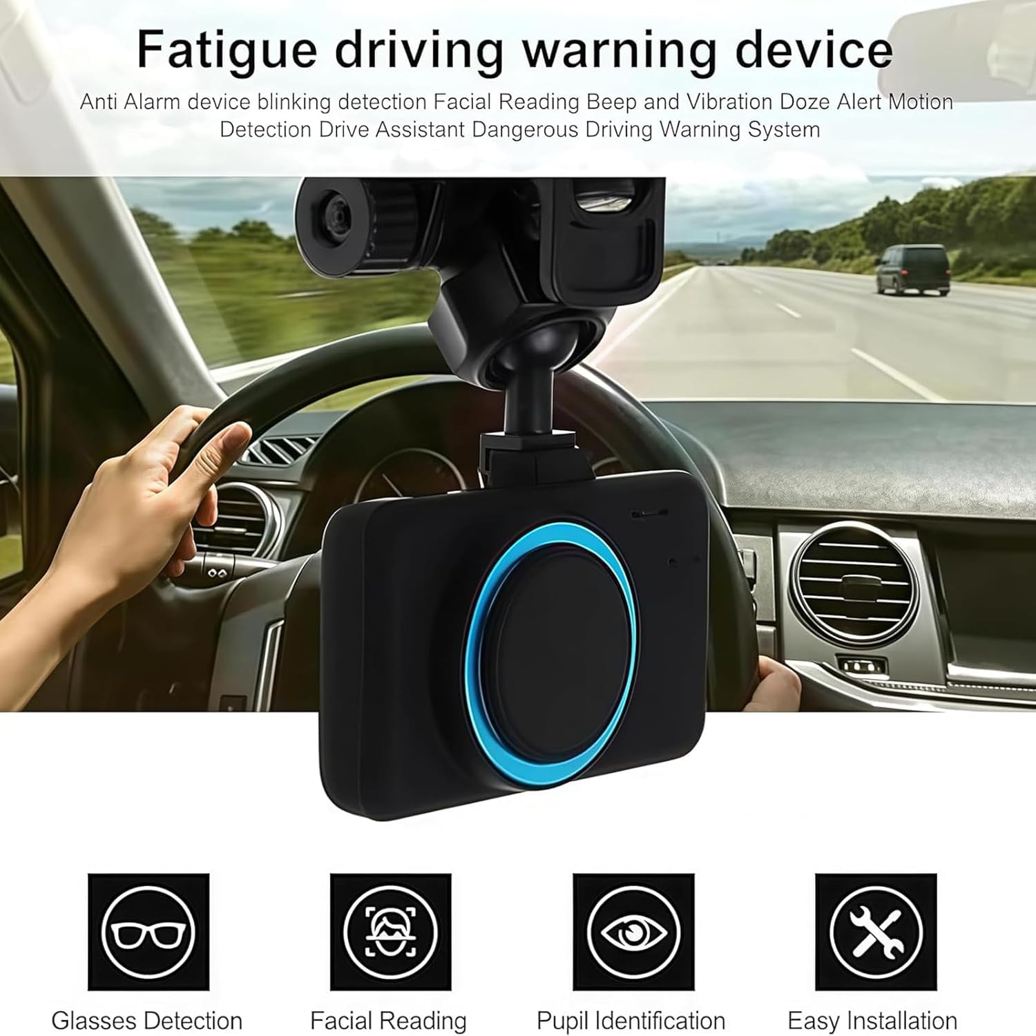 Alarmgerät Für Übermüdete Fahrer, Warnalarm Für Übermüdete Autofahrer, Gesichtserkennung, Pupillenerkennung, Mit Kontinuierlicher Erinnerungsfunktion, Für Langstreckenfahrten