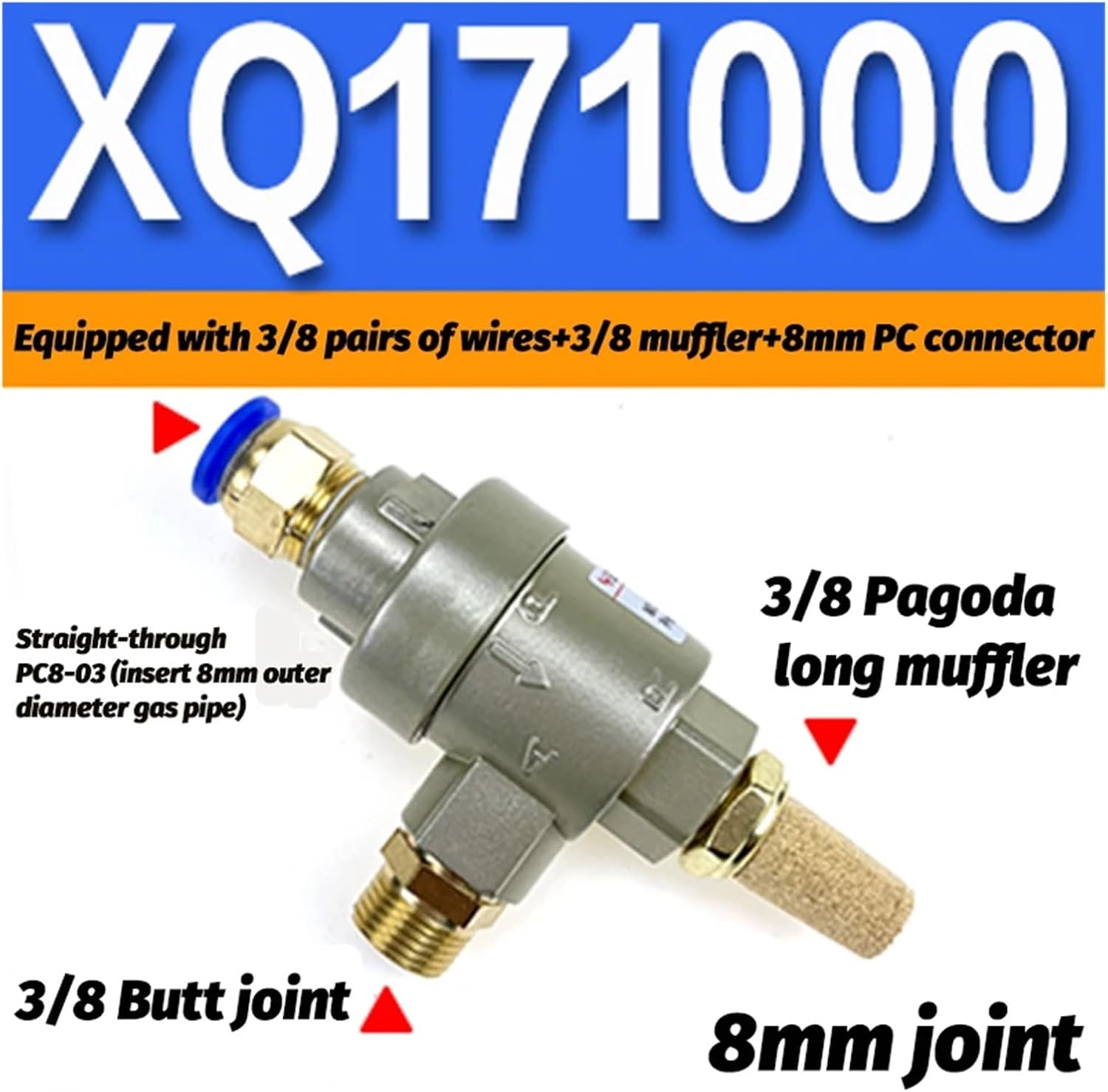 X-Q Series 2 position 3 way Exhaust Air Flow Control Valve XQ170600 XQ171000 XQ171500 XQ172000(6)