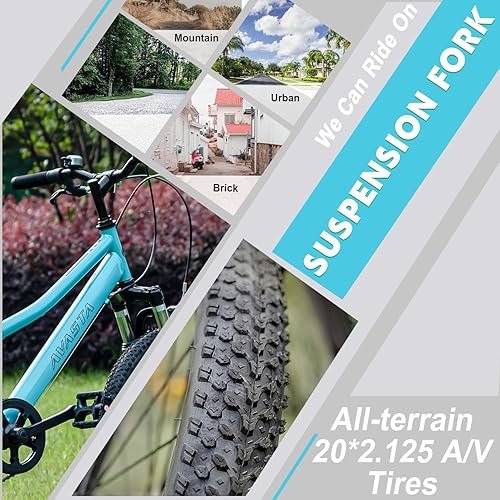 Miniatura 3 de AVASTA Govet - Bicicleta de montaña para niños de 6 a 12 años de edad, con horquilla de suspensión, transmisión de 6 velocidades, varios colores