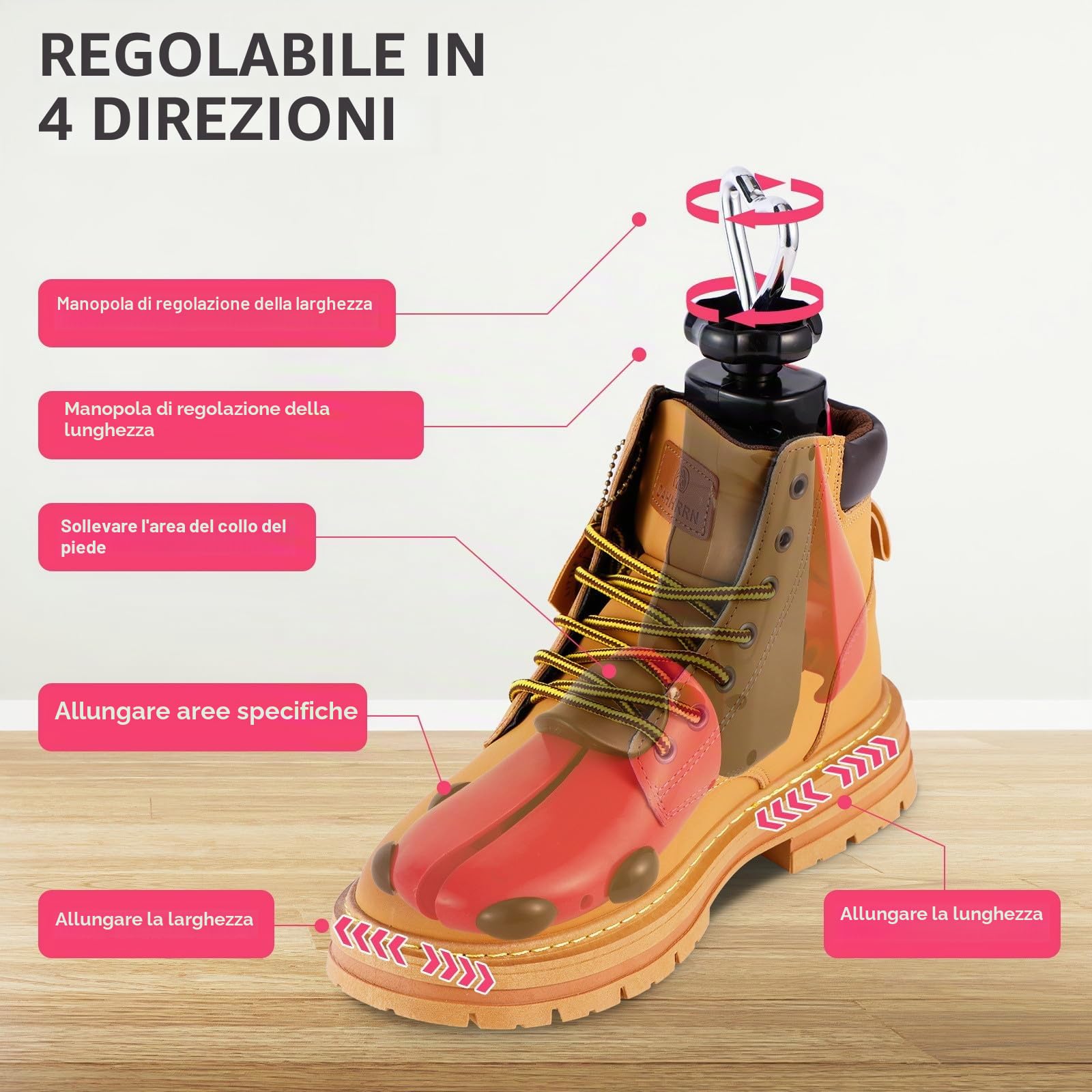 Tendiscarpe Donna Uomo, Allarga Scarpe, Espansore Stivali Regolabile Larghezza e Lunghezza, Professionali Espansori Scarpa, Barella per Scarpe per Stivali Cowboy