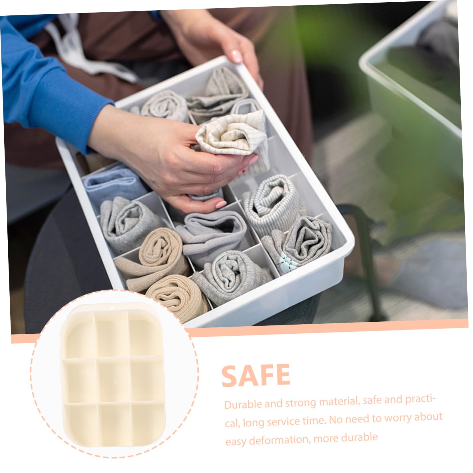 Scatola Porta Biancheria Intima Alipis: Contenitore Impilabile Con Scomparti Per Calzini, Mutande E Accessori. Grigio Scuro, Misura Media Per Armadio E Cassetti.