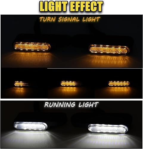 Miniatura 10 de DREAMIZER Manillar universal de motocicleta LED que fluye agua intermitente mini intermitente delantero compatible con Harley Honda, Yamaha,