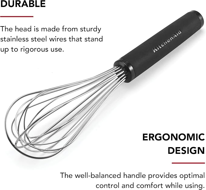 KitchenAid Classic Utility Whisk, 10.5 Inch, Black