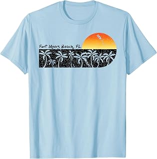 Retro Fort Myers Beach Florida Beach Sunset T-shirt T-Shirt