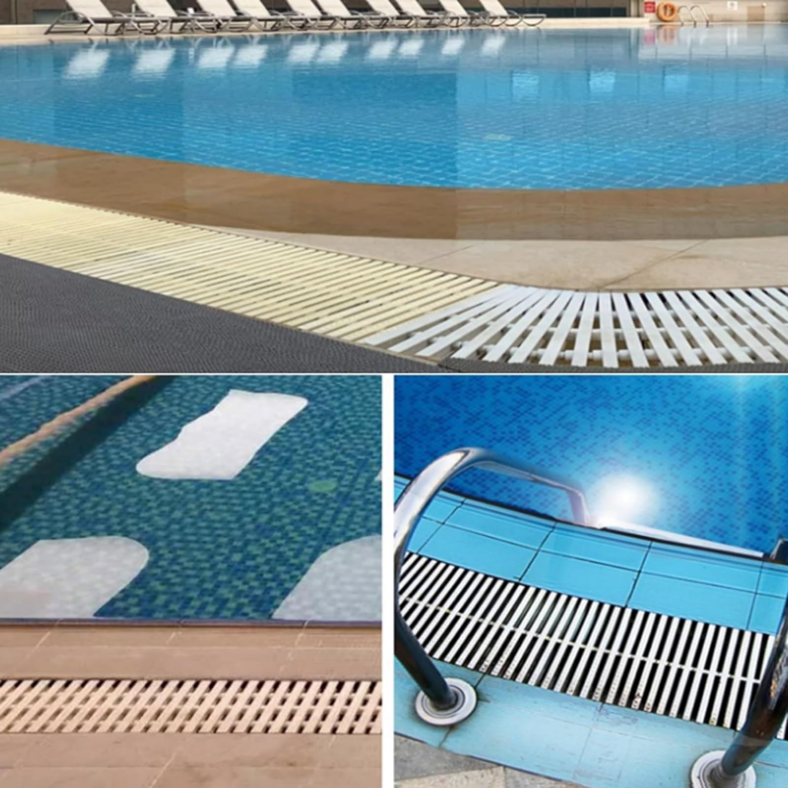 Generico Copertura per griglia Piscina Resistente - Griglia di Troppo Pieno a 1 Foro, Filtro a Canale in PP per Il drenaggio del Bordo Piscina, griglia a Canale Resistente per Una Gestione Efficace d