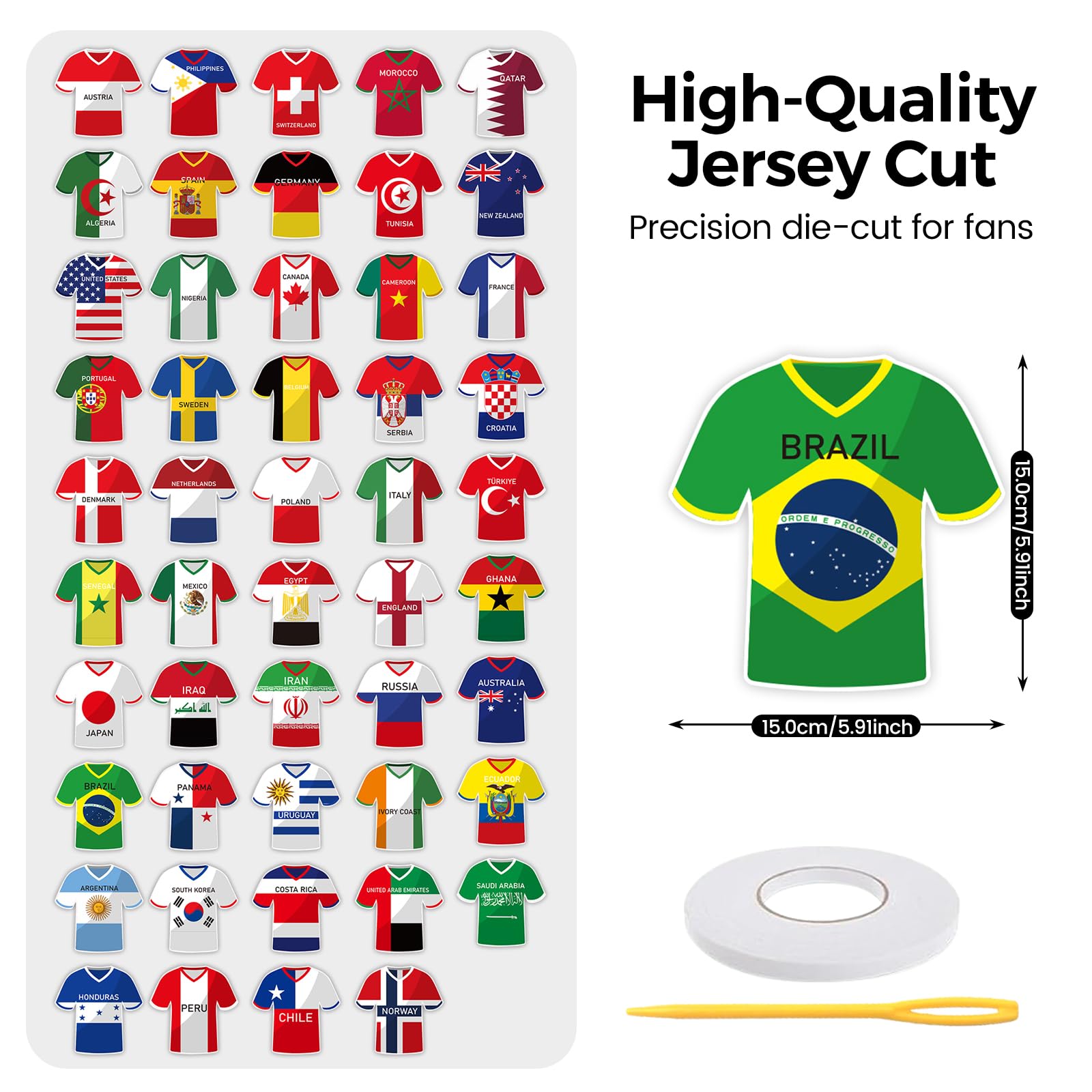 2026 World Soccer Jersey Flag Bunting Banner 49 Pcs - International Country String Flags Garland for Stadium Watch Parties, Sports Bar & Outdoor Celebrations, Fan Merchandise Decoration - 3