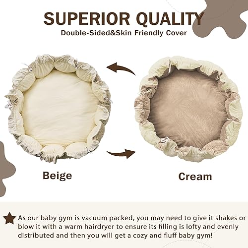 Miniatura 6 de Gimnasio convertible 5 en 1 para juegos para bebés con 6 juguetes, tapete para el desarrollo sensorial, centro de actividades para bebés desde