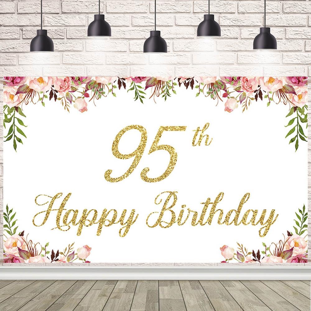 AIBIIN 10x7ft 60th Birthday Backdrop Happy Birthday Party Decorations Banner for Women Photography Supplies Background Happy Birthday Decoration