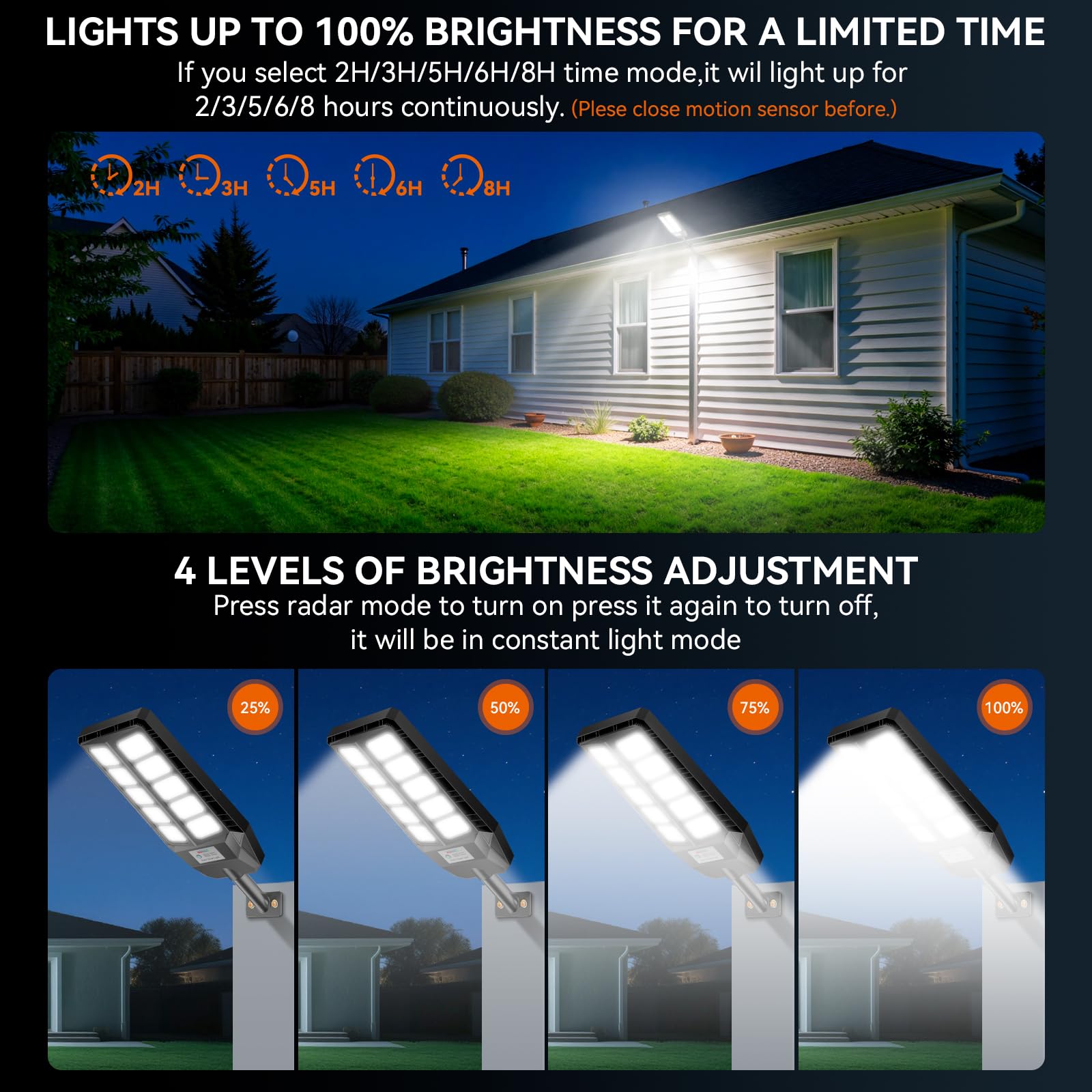 600W Lampione Solare LED Esterno Lampioni Solari a LED da Esterno, 330 LED Luminosi, 6500K, 4 Modalità con Telecomando, IP67 Impermeabile, Grandangolo 240°, Alta Efficienza 30% per Strada