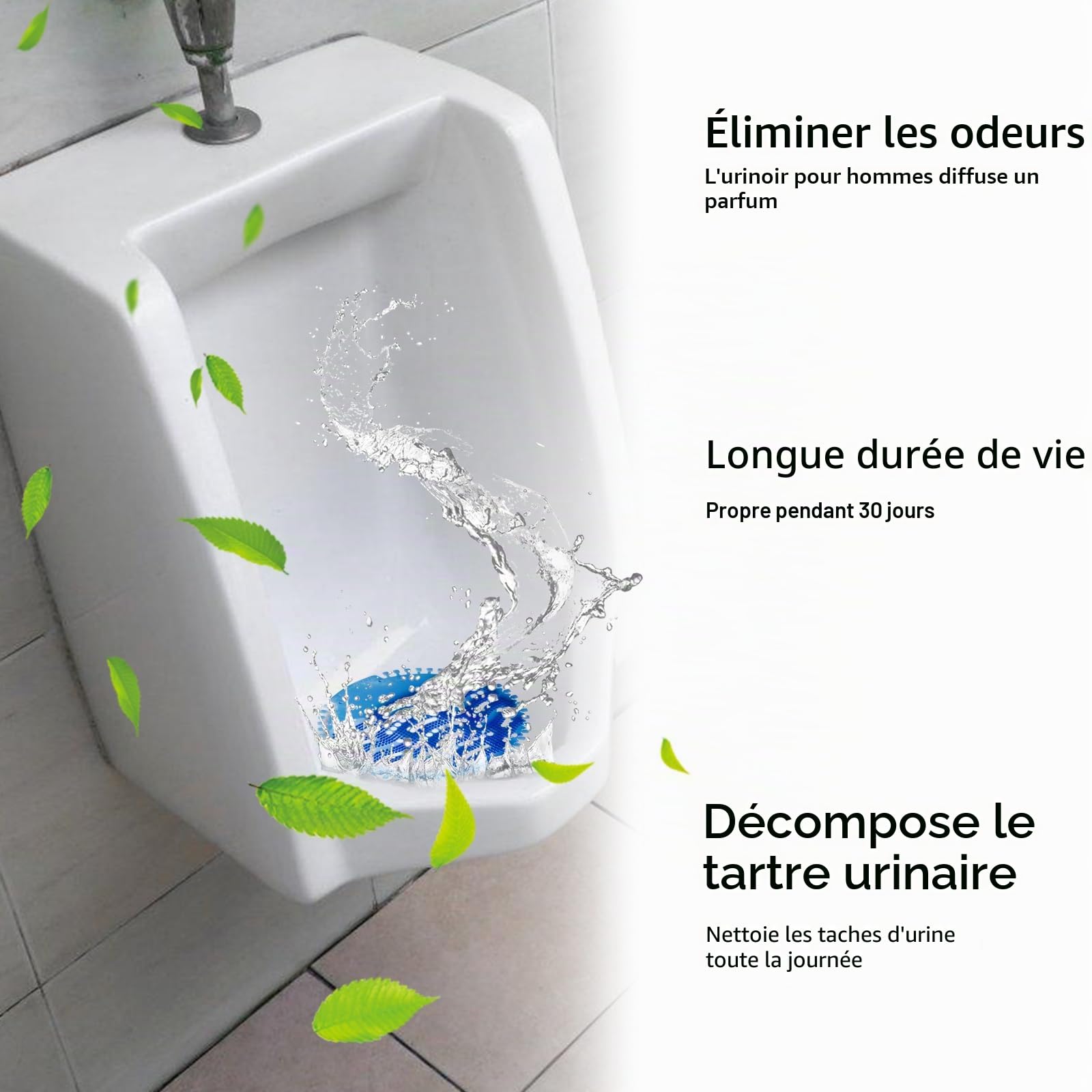 Lot de 18 tamis d'urinoir avec parfum, tapis d'insertion d'urinoir en pierre Protection anti-éclaboussures pour toilettes, protection anti-éclaboussures pour les toilettes, toilettes pour hommes,
