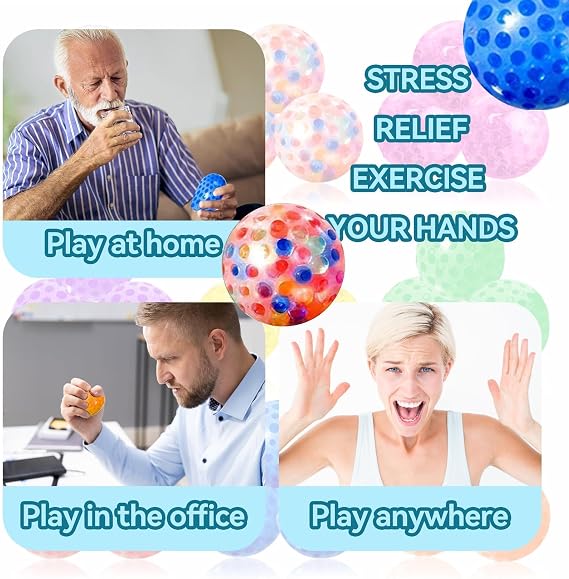 12 Pcs Stress Balls for Adults with Quiet Sensory Feel – Hand Relaxation