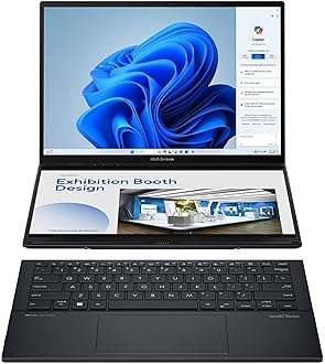 Zenbook Duo Laptop, Dual 14” OLED 3K 120Hz Touch Display, Intel Evo Certified, Intel Core Ultra 7 255H, Intel Arc Graphics, 32GB RAM, 1TB SSD, Windows 11, Inkwell Gray, UX8406CA-DS79T