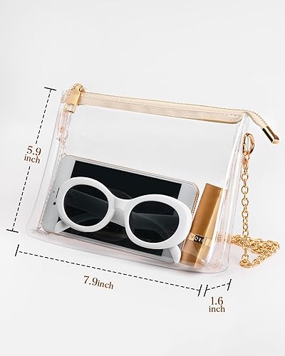 Miniatura 2 de HULISEN Monederos transparentes para mujer, bolso cruzado transparente aprobado para estadios, pequeño bolso transparente para traje de concierto