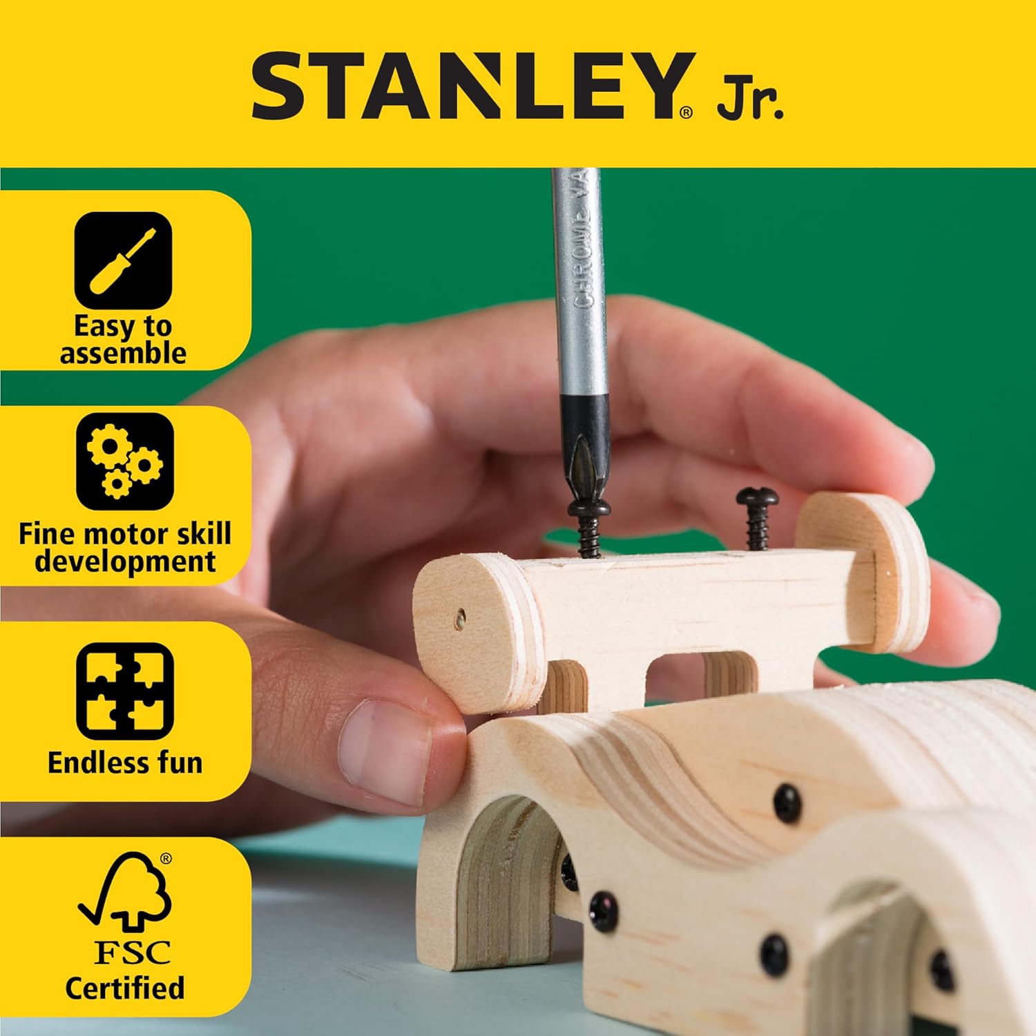 STANLEY Jr. Wooden Bird House Kit - Creative Arts and Crafts Set for Kids and Adults - Wooden Birdhouses with Paint Strips, Brushes, Stickers and String (Sports Car (Classic 1))