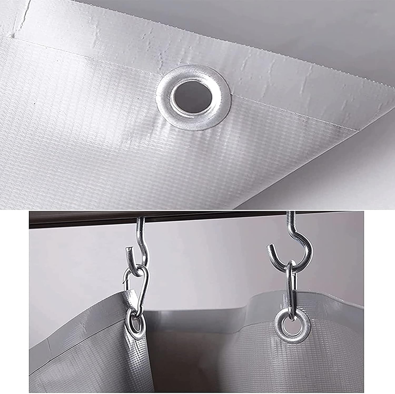 Outdoor Curtains Clear Waterproof Tarp PVC Tarpaulin with Grommets Duty Heavy Tear Resistant Cover for Patio and Pavilion(1x1.8m/3.3x5.9ft)