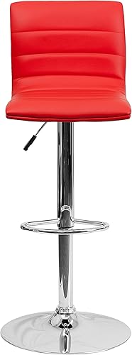 Miniatura 154 de Flash Funiture silla de bar ajustable con base cromada, Vinilo, Negro Negro -,Blanco,Marrón,Borgoña,Verde,Gris,Naranja,Púrpura,Rojo