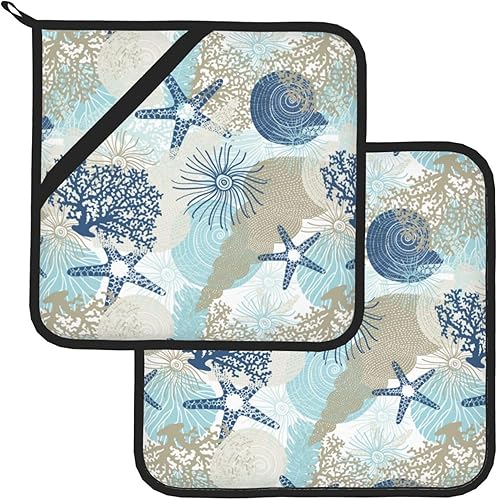 Miniatura 16 de Agarraderas bohemias para cocina, soportes retro de los años 70 con bolsillos, almohadillas calientes cuadradas para cocina, cocina, hornear, Boho