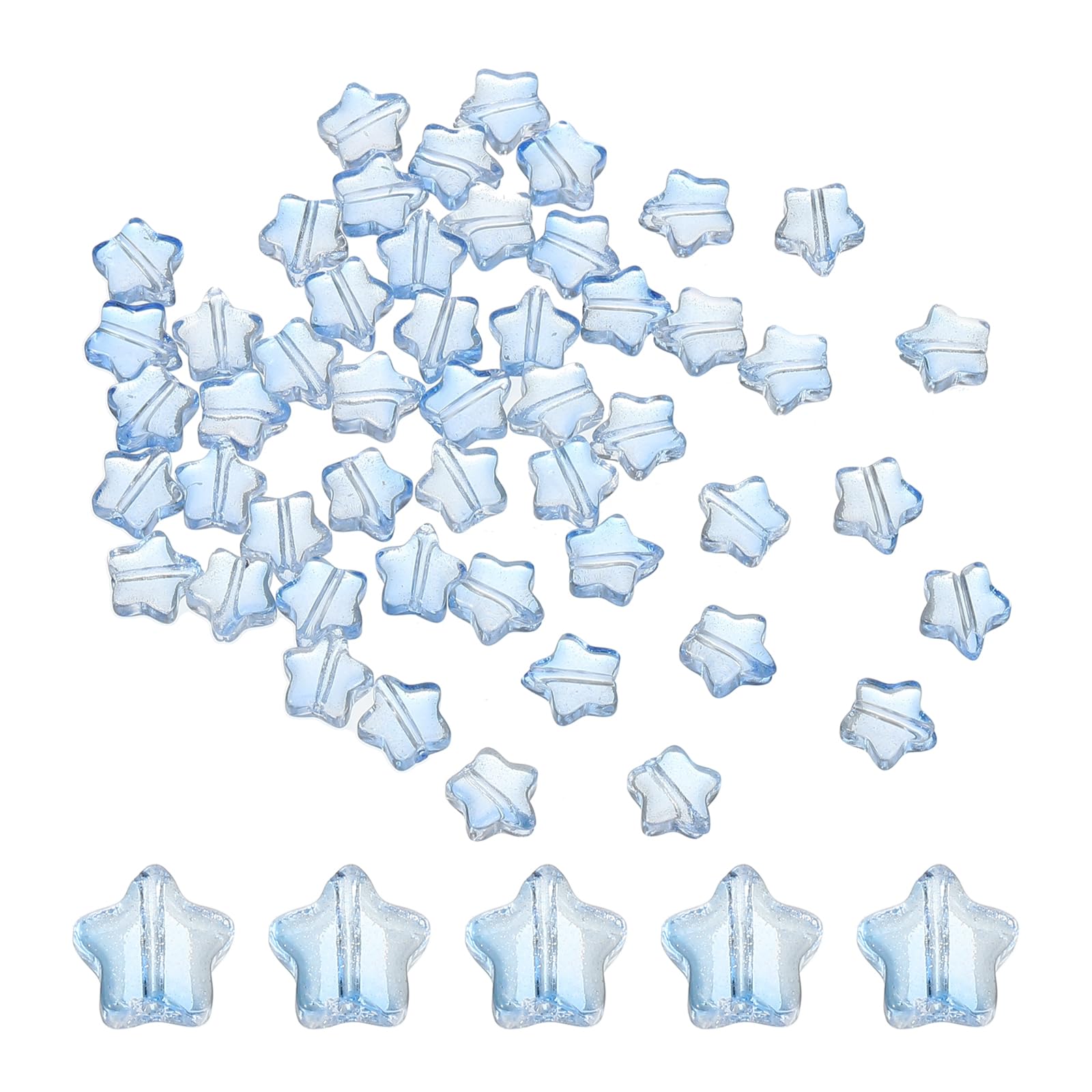 PATIKIL 8mm Crystal Star Beads, 200 Pcs Glass Spacers Bead Star Shaped Charm Pendants for Jewelry Making Bracelet Necklace DIY Crafts, Blue