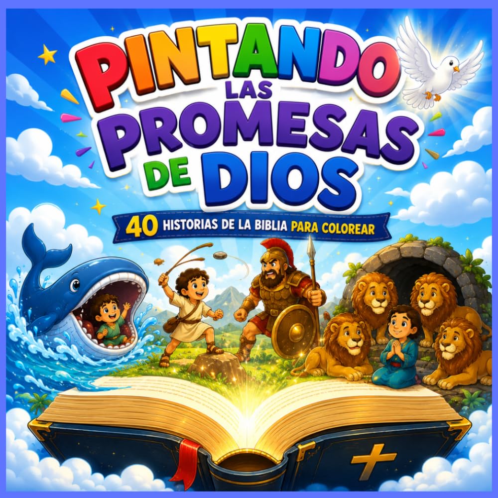 Pintando las Promesas de Dios: 40 Historias Bíblicas para Colorear