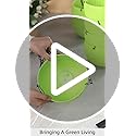 Image of Go Hooked Round Rattan Plastic Hanging Planters /Beautiful Hanging Flower Pots for Garden Patio Balcony (Green) - Pack of 7