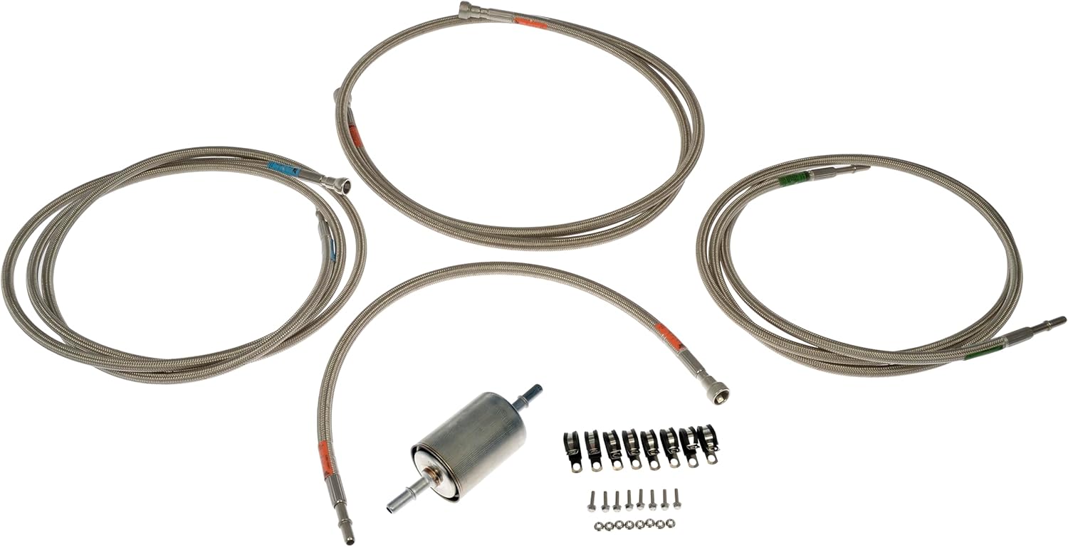 Dorman 819-871 Rear Flexible Stainless Steel Braided Fuel Line Compatible with Select Chevrolet/GMC Models (OE FIX)