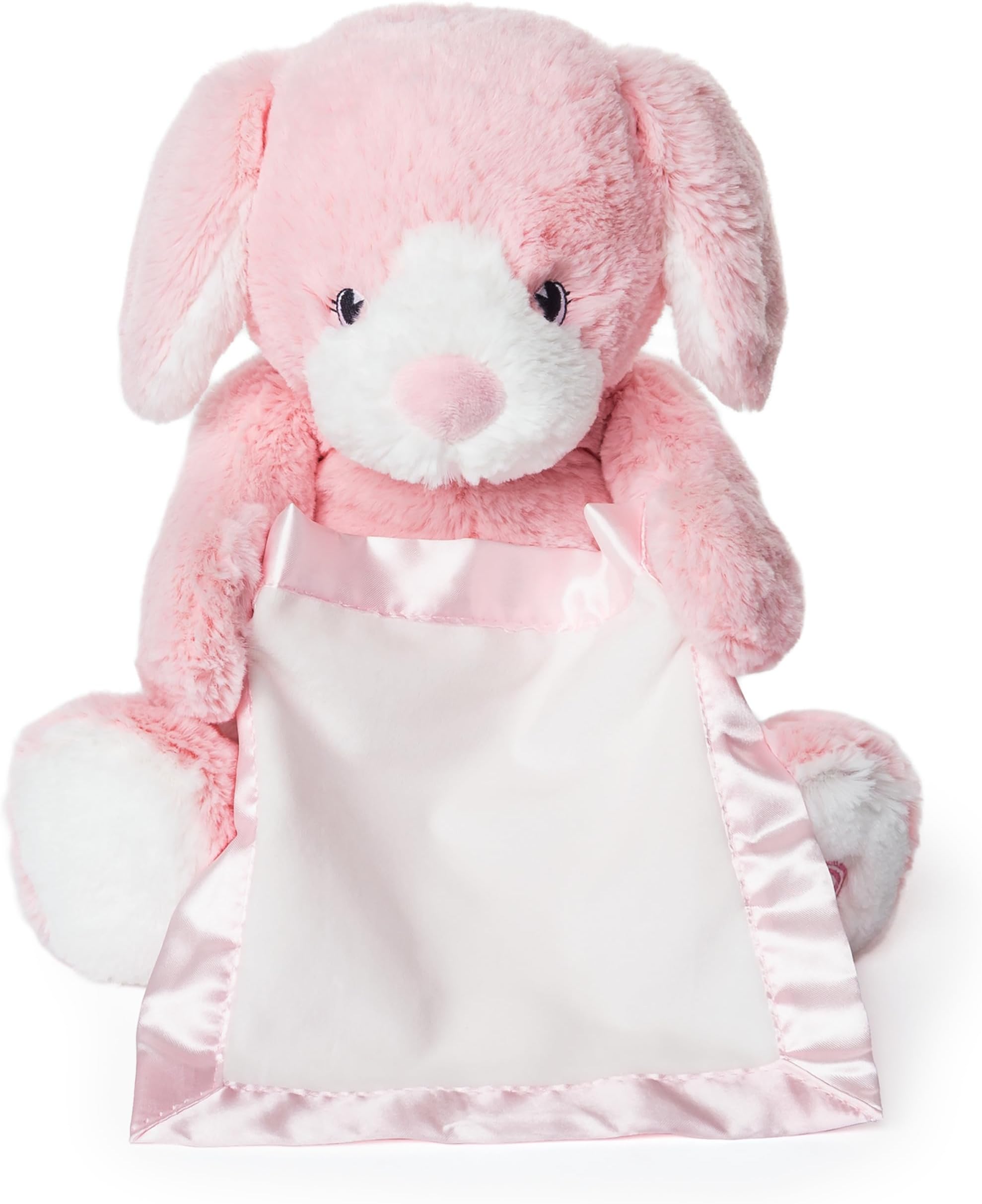 GUND Peek-a-Boo Furry Friends Animated Peek-a-Boo Puppy Plush, Pink, 10"