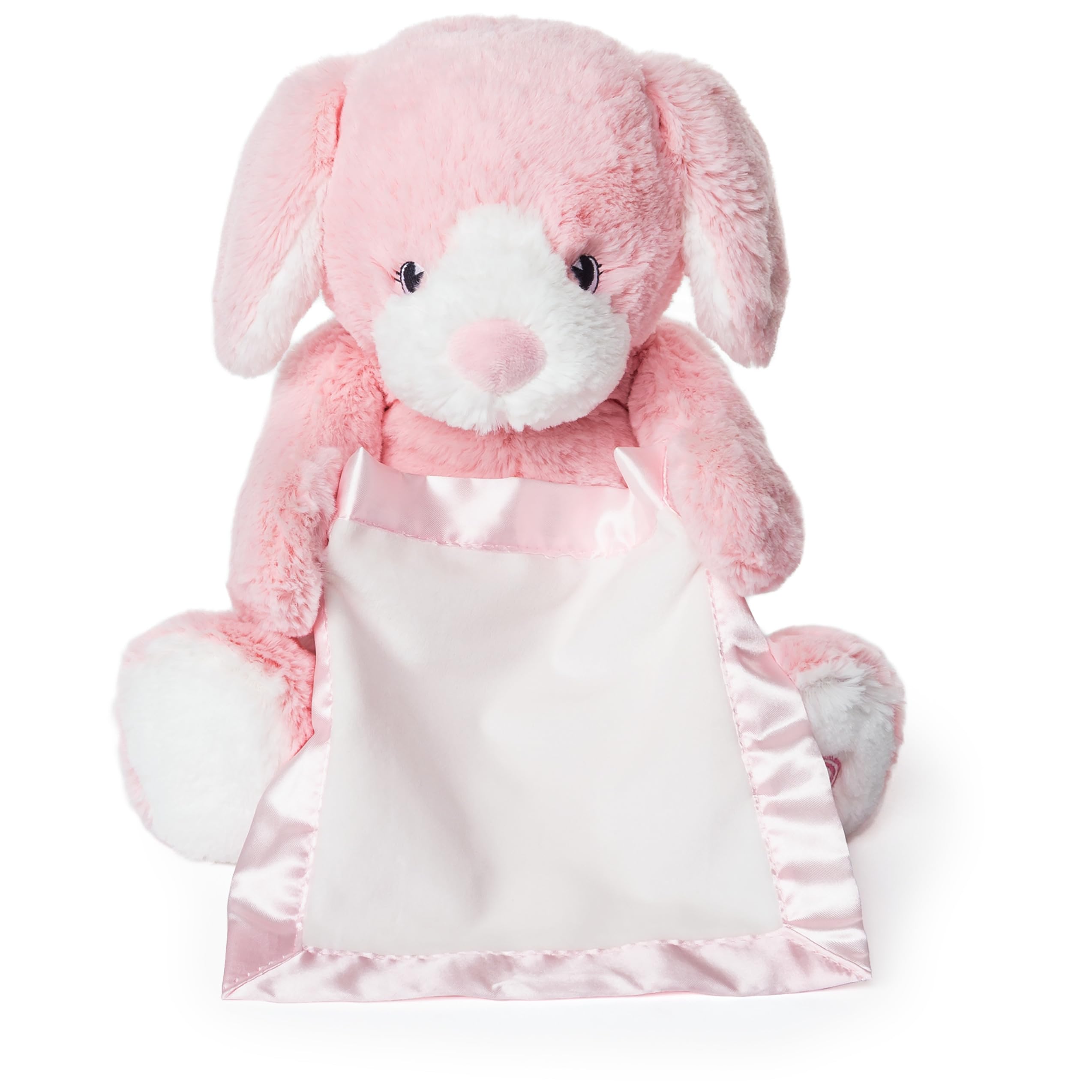 GUND Peek-a-Boo Furry Friends Animated Peek-a-Boo Puppy Plush, Pink, 10"