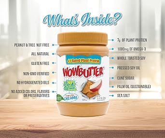 Wowbutter Natural Peanut Free Creamy 4.4lb Jars, 2 Pack