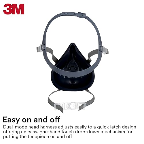 Miniatura 4 de 3M Respirador reutilizable, pieza de media cara 7501, use con cartuchos  filtros de bayoneta (no incluidos) para gases, vapores, polvo, tamaño