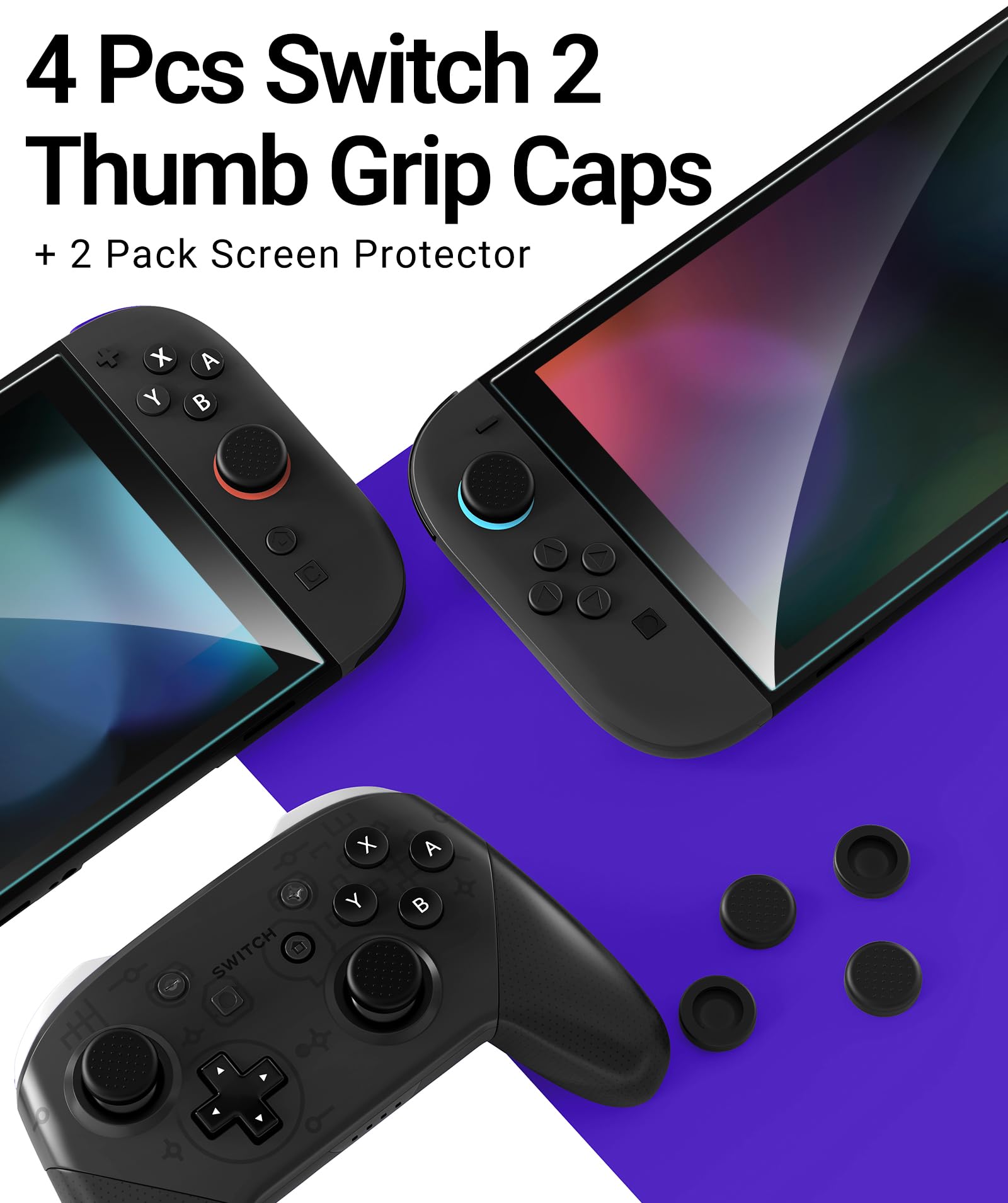 iVoler Compatto Custodia di Trasporto per Nintendo Switch 2 con Pellicole Protettive e Cappuccio del joystick, Case da Viaggio Rigido Deluxe per Console Switch, Dock e Altri Accessori - Viola