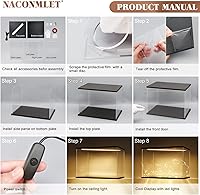 Vista 3 de Vitrina de acrílico transparente para Disney Winnie The Pooh 21326, caja de exhibición con luz LED, escaparate a prueba de polvo