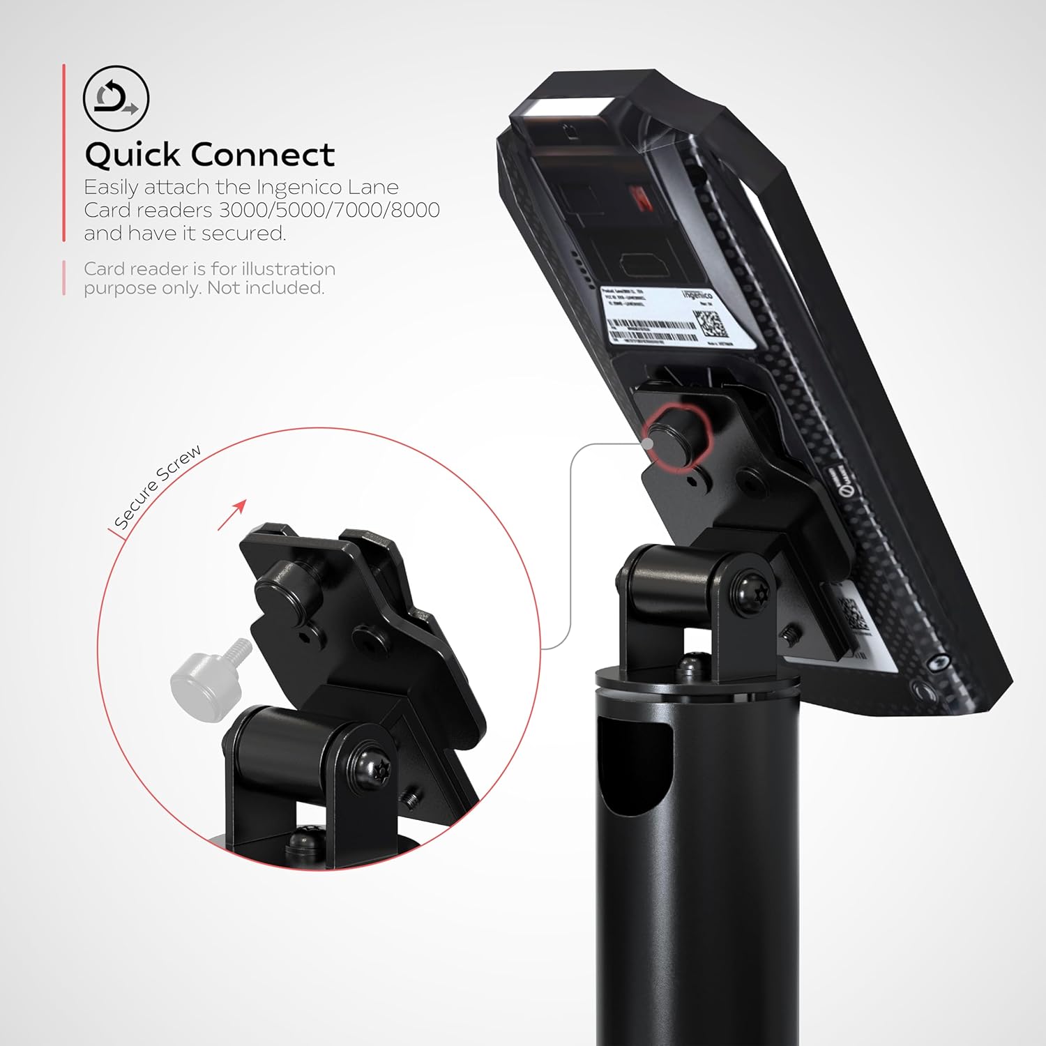 CTA Digital Mount Rotating Stand for The Ingenico Lane 3000/5000/8000 Credit Card Readers - (PAD-INGENDM) - Image 4