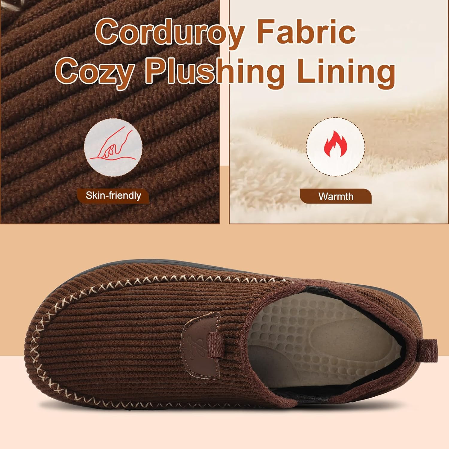 LeIsfIt Men's Slippers Wide Memory Foam House Shoes Moccasin Slip-On Cozy Loafer Slippers for Indoor & Outdoor - Image 7